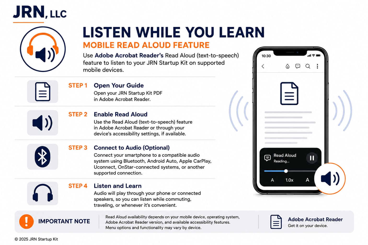 How to use Adobe Acrobat Read Aloud on your Startup Kit